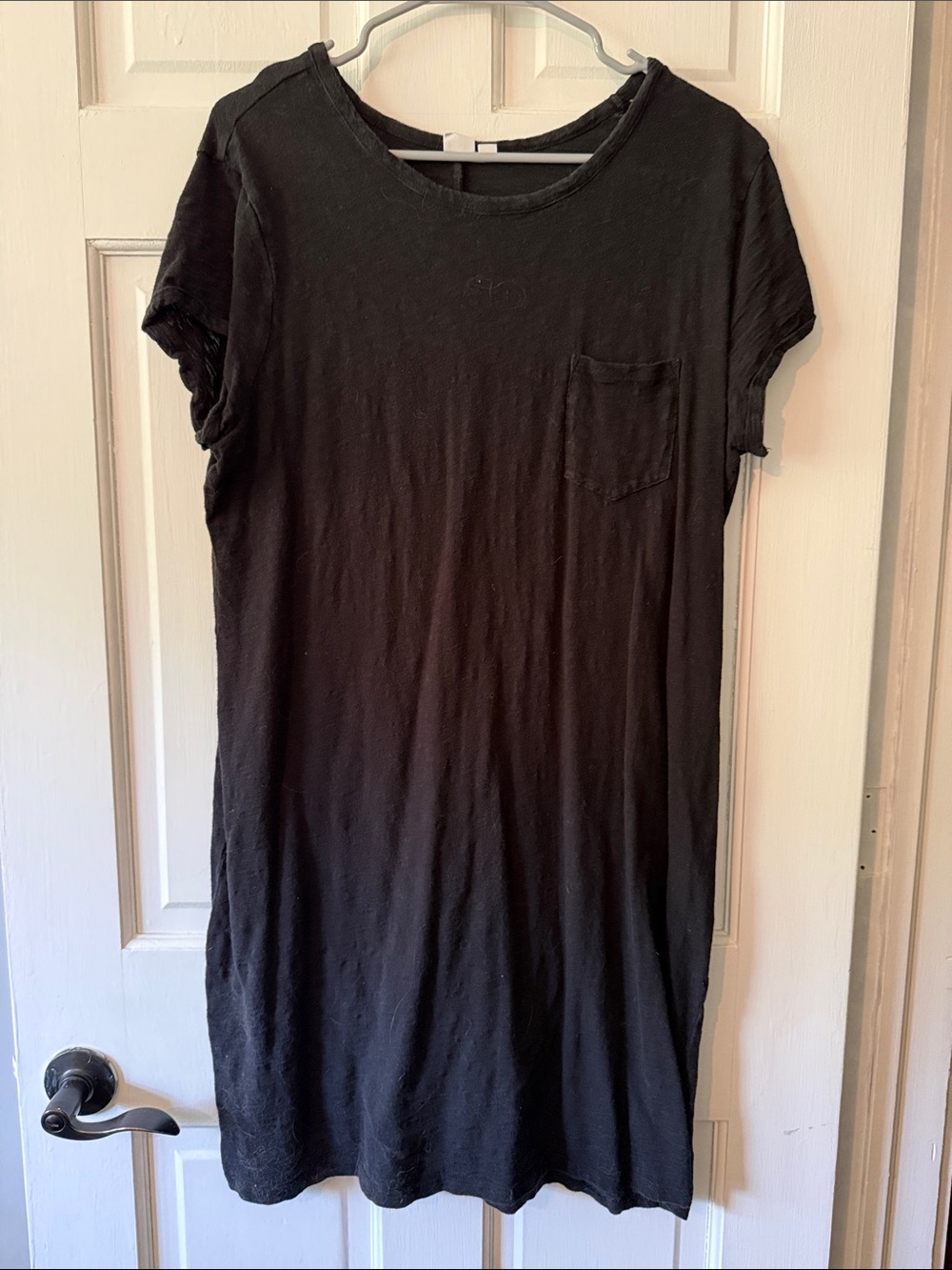 GAP Black Short-Sleeve Pocket Mini Dress